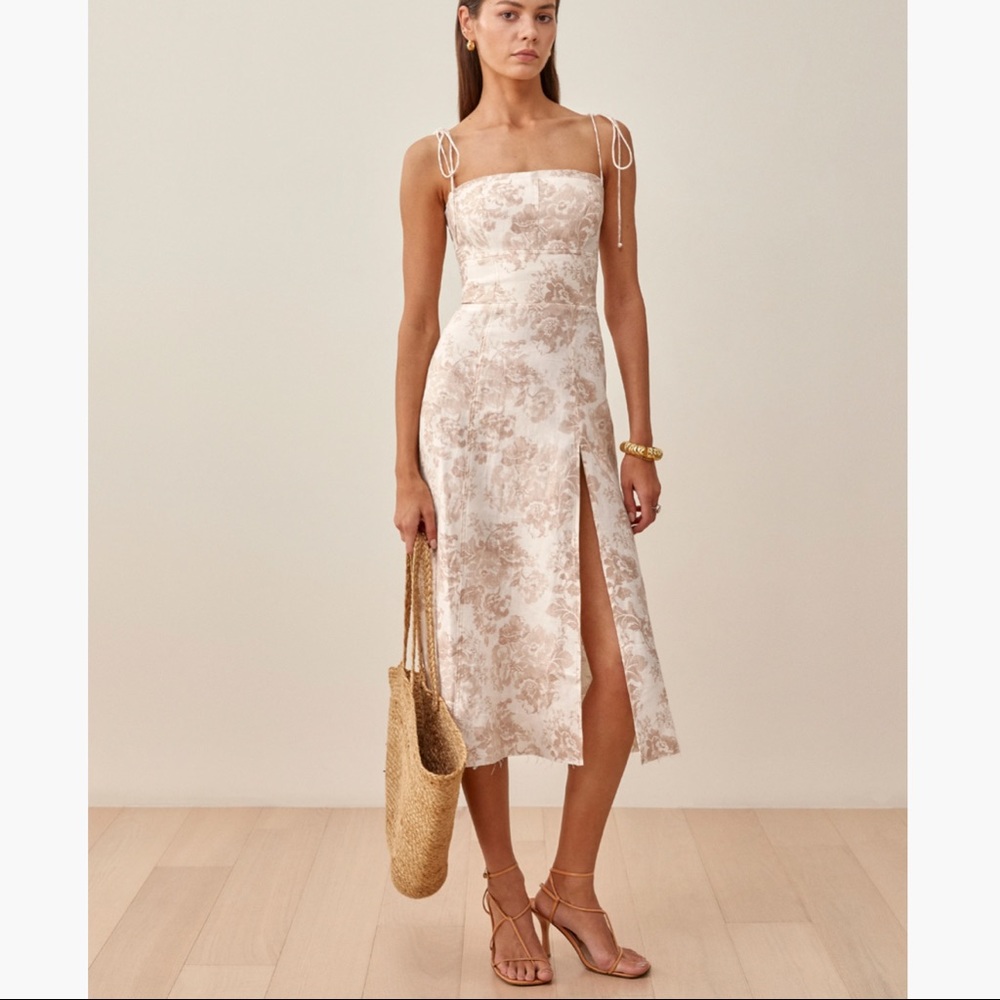 REFORMATION | Liesel Linen Dress in Abalone